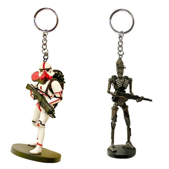 Incinerator Stormtrooper & IG - 11 Key Ring PVC Figure Figurine Mandalorian 4” New