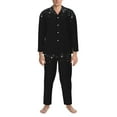thumbnail image 3 of Naloa Silver Glitter1 Men’s Pajamas Set - Long Sleeve Button Down Sleep Shirt and Pajama Bottoms Sleepwear Set-, 3 of 7