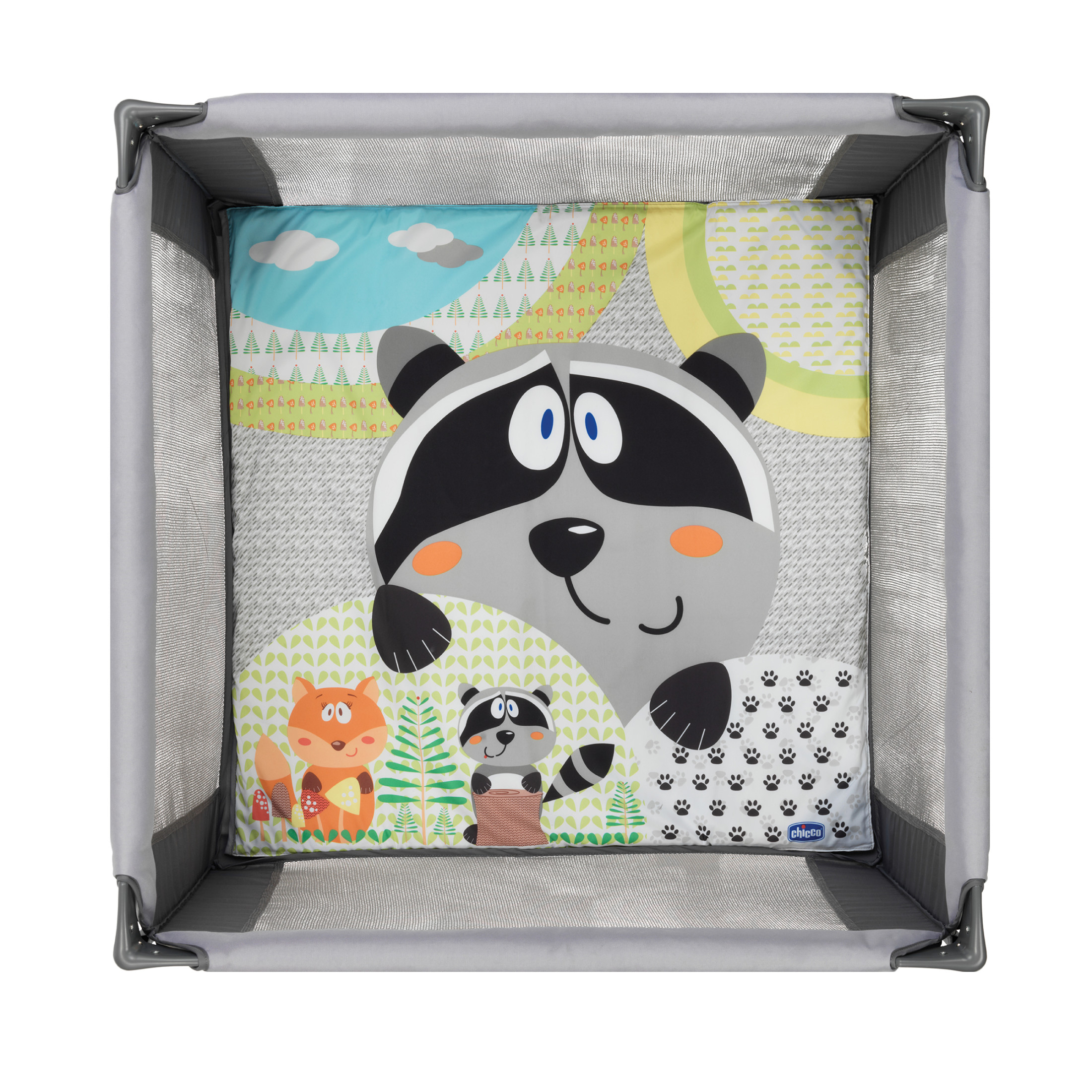 Chicco Tot Quad Portable Square Baby Playpen - Honey Bear (Grey) - image 3 of 7