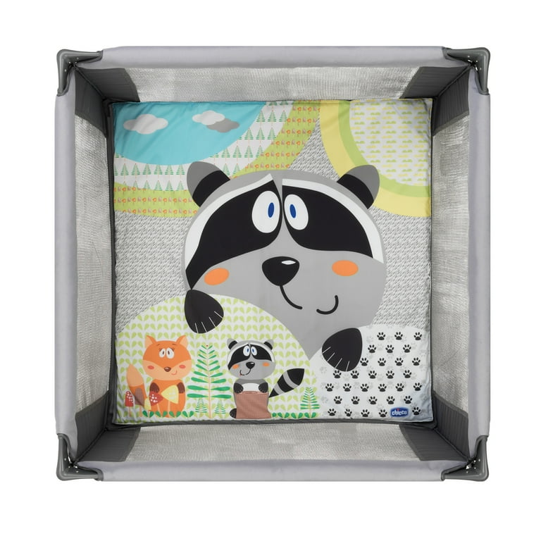 Chicco Tot Quad Portable Square Baby Playpen - Honey Bear (Grey) Chicco Tot Quad Portable Square Baby Playpen - Honey Bear (Grey)