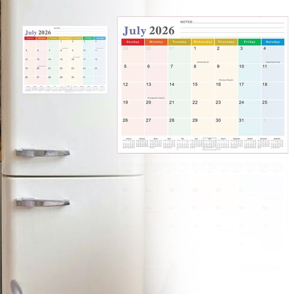 2026-2027 Magnetic Fridge Calendar, 18 Month Calendar from July 2026 - Dec 2027, with Strong Magnets & Thick Paper, Ample Space Magnetic Planner for Home Family Office