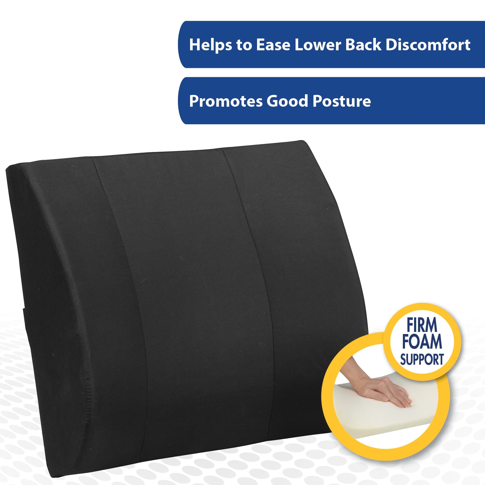 Thera|Care Back-2-Comfort Lumbar Cushion | Puncture Resistant Contoured Foam | Ortho Posture Support