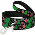 thumbnail image 1 of buckle-down narrow "christmas collage black white green red" dog leash, 1 of 1
