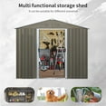 thumbnail image 5 of CarButler 8x6ft Metal Outdoor Storage Shed with Window and Lockable Sliding Doors for Garden Backyard Patio Lawn Gray, 5 of 7