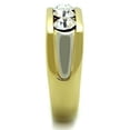 thumbnail image 4 of Two-Tone IP Gold (Ion Plating) Stainless Steel Ring with Top Grade Crystal in Clear for Women Clear Stone Color Style TK1615 Size 13, 4 of 4