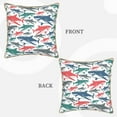 thumbnail image 3 of Kll Colorful Shark Decorative Throw Pillow Covers Velvet Soft For Couch Sofa Bedroom Living Room Outdoor -18"X18", 3 of 8
