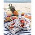 thumbnail image 3 of Pack of 2 Outdoor Pillow Covers, 4th of July American Flag Patriotic Star Flowers Waterproof Square Throw Pillowcase Cushion Decorative Pillow Covers for Couch Patio Tent, 16x16 in, 3 of 6