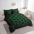thumbnail image 3 of Feelyou Honeycomb Twin Bedding Sets 7-Piece, Neon Green Rectangle Bedding Comforter Set, 3 of 8