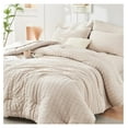 thumbnail image 2 of TiaGOC Beige King Size Comforter Set Seersucker 7 Pieces, All Season Luxury Bed in a Bag for Bedroom, Bedding Set with Comforters, Sheets, Pillowcases & Shams, 2 of 8
