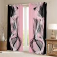thumbnail image 2 of Feelyou Modern Boho Artwork Black Out Curtains for Teen, Pink Black Abstract Curtains Pack of 2 (42x63 Each), Gradient Aesthetic Stripe Bedroom Curtains, Blackout Curtains Home Decor, 2 of 6
