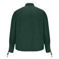 thumbnail image 4 of VSSSJ Men's Shirts Big and Tall Retro Lace-Up Long Sleeve Collared Solid Color Gothic Tops Fashion Trendy Stage Performance Lounge Shirt Green XXL, 4 of 9