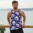 thumbnail image 6 of Salouo cool flower Skull for Men's Tank Tops,Sleeveless Muscle Shirts for Men Quick Dry Workout Tank Top Gym Muscle Tee Fitness Bodybuilding Sleeveless T Shirt-Large, 6 of 7