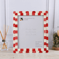 thumbnail image 6 of Handicrafts Home Handmade Bone Inlay Scallop Picture Frame, 8x10, Red and White, 6 of 8