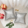thumbnail image 3 of REGALWOVEN Sequin Throw Pillow Covers, Pack of 2 Glitter Decorative Pillow Cases Personalized Cushion Covers Silver 18" x 18", 3 of 7