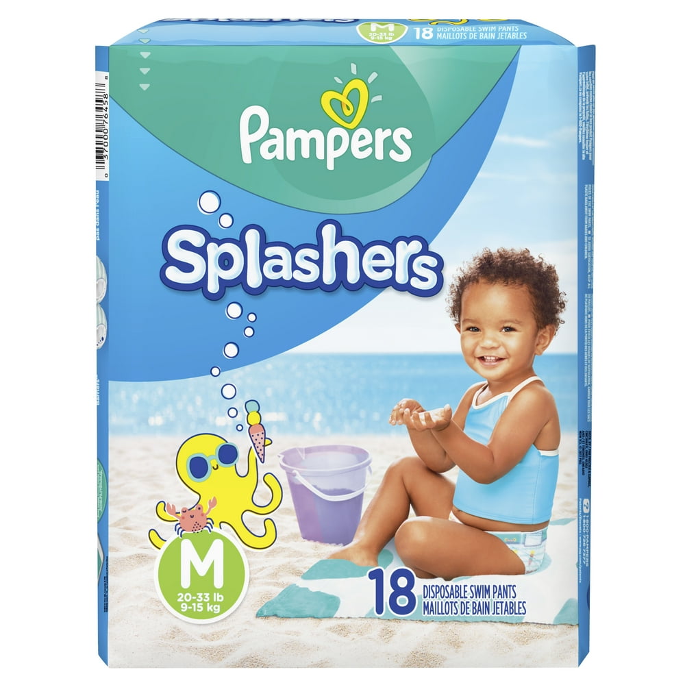 Pampers Splashers Swim Diapers Size M 36 Count (Pack of 2) Walmart