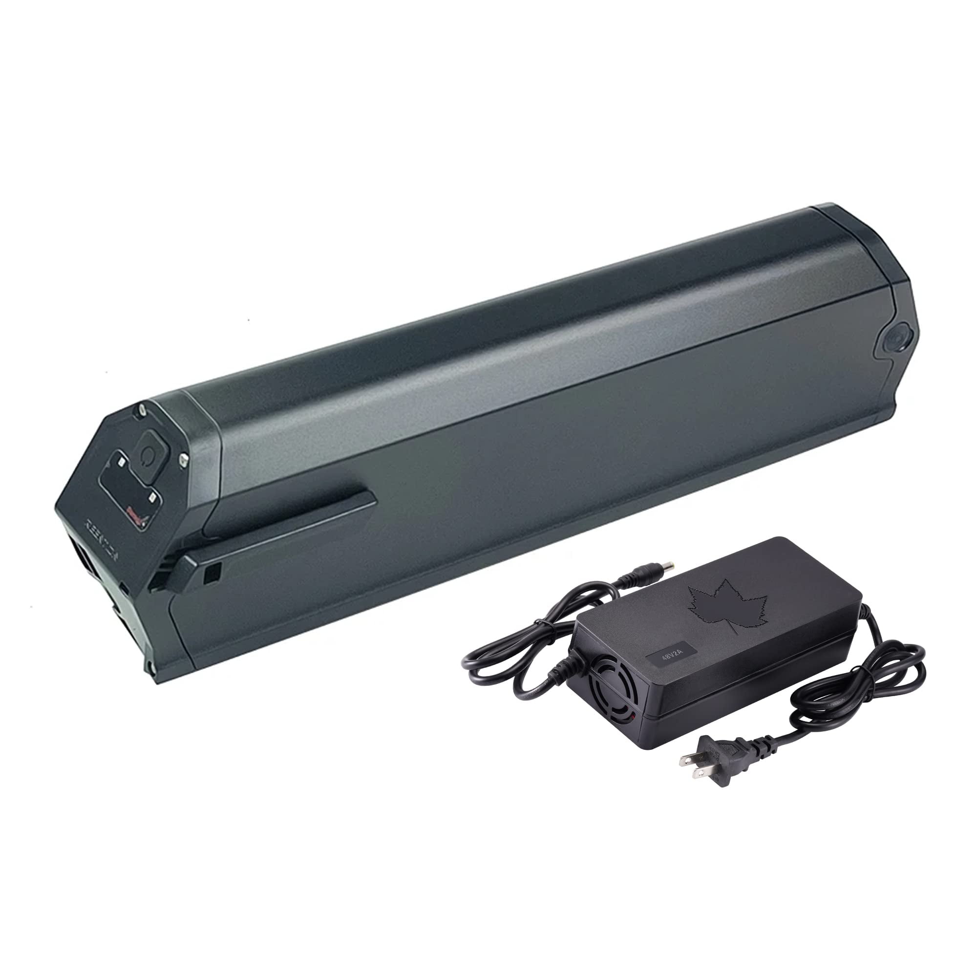 Reention Dorado Plus Replacement Ebike Battery 48V 14Ah 672Wh w/Charger for Aventon pace 500,Surface604bikes,Eahora AM100/AM200,Rambo 750XP Electric Bicycle Lithium Batteries(Attention: 15.5'' Length)