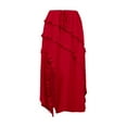 thumbnail image 4 of 2025 Spring And Summer Leisure Holiday Wind Solid Color Lace Lace Up Waist Mid Length Skirt Woman Skirt Cover up Pencil Skirt for Women Shorts to Wear under Skirts Silk Skirts for Women Trailer, 4 of 5