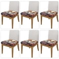 thumbnail image 2 of KLL Romantic Flower Fox Pattern Seat Covers for Dining Room Chairs,Washable Chair Seat Chair Covers Seat Protector-Six Piece, 2 of 7