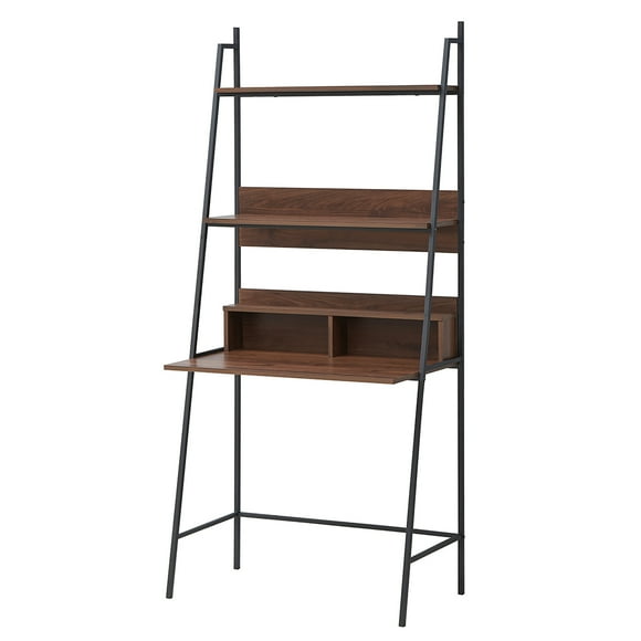 Costway Ladder Computer Desk Bookcase Wall Bookshelf Laptop Desk w/ Shelf & Metal Frame