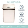 thumbnail image 3 of Nine Stars Automatic Bathroom Trash Can, 3 Gallon Plastic Motion Sensor Garbage Bin with Soft Close Lid, Cream, 3 of 7