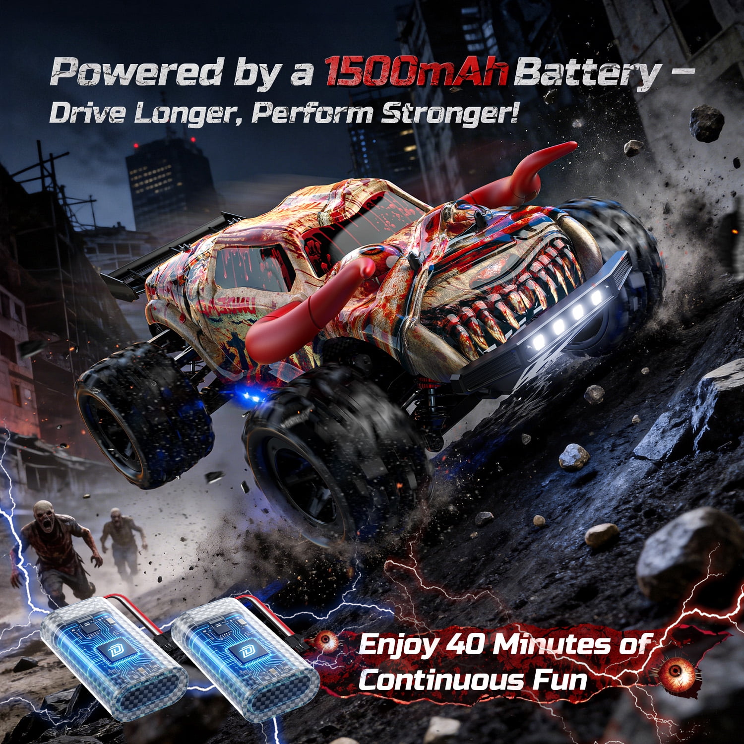 DEERC 9311E All Terrain Fast RC Cars for Adults 40KPH,4WD Electric Off-Road Remote Control Monster Truck,2.4Ghz High Speed Car,Waterproof Monster Truck with 2 Batteries for Boys & Kids