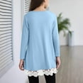thumbnail image 6 of fatyb Girls Tops Lace Hem Long Sleeve Tunic Tops Kids Girls Crewneck Casual Loose Tee Blouses 4-15 Years, 6 of 7