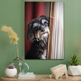 thumbnail image 2 of Tibetan Terrier Cute Dog Harp Stretched Canvas Size 8x12 – Retro Tibetan Terrier Dog Batter in Action With Harp for Themed Living Room, 2 of 5