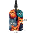 thumbnail image 6 of Square 2Pack PU Leather Cartoon Cat Cruise Luggage Tag with Privacy Cover and Name ID Tag for Travel Handbags Backpacks Luggage Tags, 6 of 6