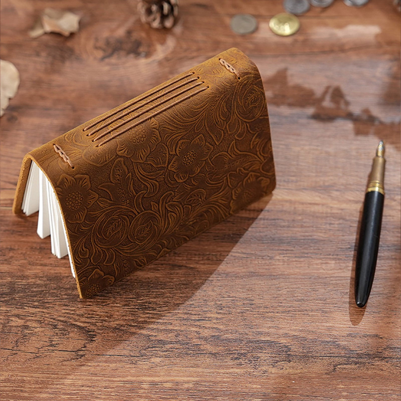 Portable Leather Notebook with 240 Pages Multipurpose Paper Retro Journal for Men Women Sketching Writing