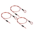 thumbnail image 1 of Unique Bargains Security Cable 2.5mm x 0.5m/1.64ft Coated Luggage Lock Wire Rope with Double Loop, Clear Red, 3 Pack, 1 of 5