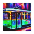 thumbnail image 1 of Trams at Sunset Glowing - Canvas, 1 of 10