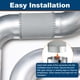 thumbnail image 4 of Conector de conducto flexible Uxcell (10", Plateado) - Acero galvanizado, acoplador de ajuste masculino redondo que reduce las vibraciones para manguera de ventilación de secadora / sistemas HVAC, 4 of 6
