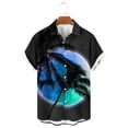 thumbnail image 2 of Penkiiy Men's & Boys Hawaiian Shirt Short Sleeve Cuban Collar Tropical Holiday Summer Beach Shirts 2XL Black, 2 of 4