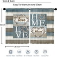 thumbnail image 6 of Rustic Floral Flower Sweet Love Home Kitchen Curtains, Farmhouse Country Vintage Wood Plank Door Small Short Cafe Window Curtain Over Sink Dining Room Decor Rod Pocket Drapes 2 Panels 36"x28" Inch, 6 of 6