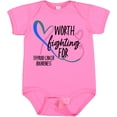 thumbnail image 3 of Inktastic Thyroid Cancer Awareness Pink, Blue, Teal Heart Ribbon Boys or Girls Baby Bodysuit, 3 of 5
