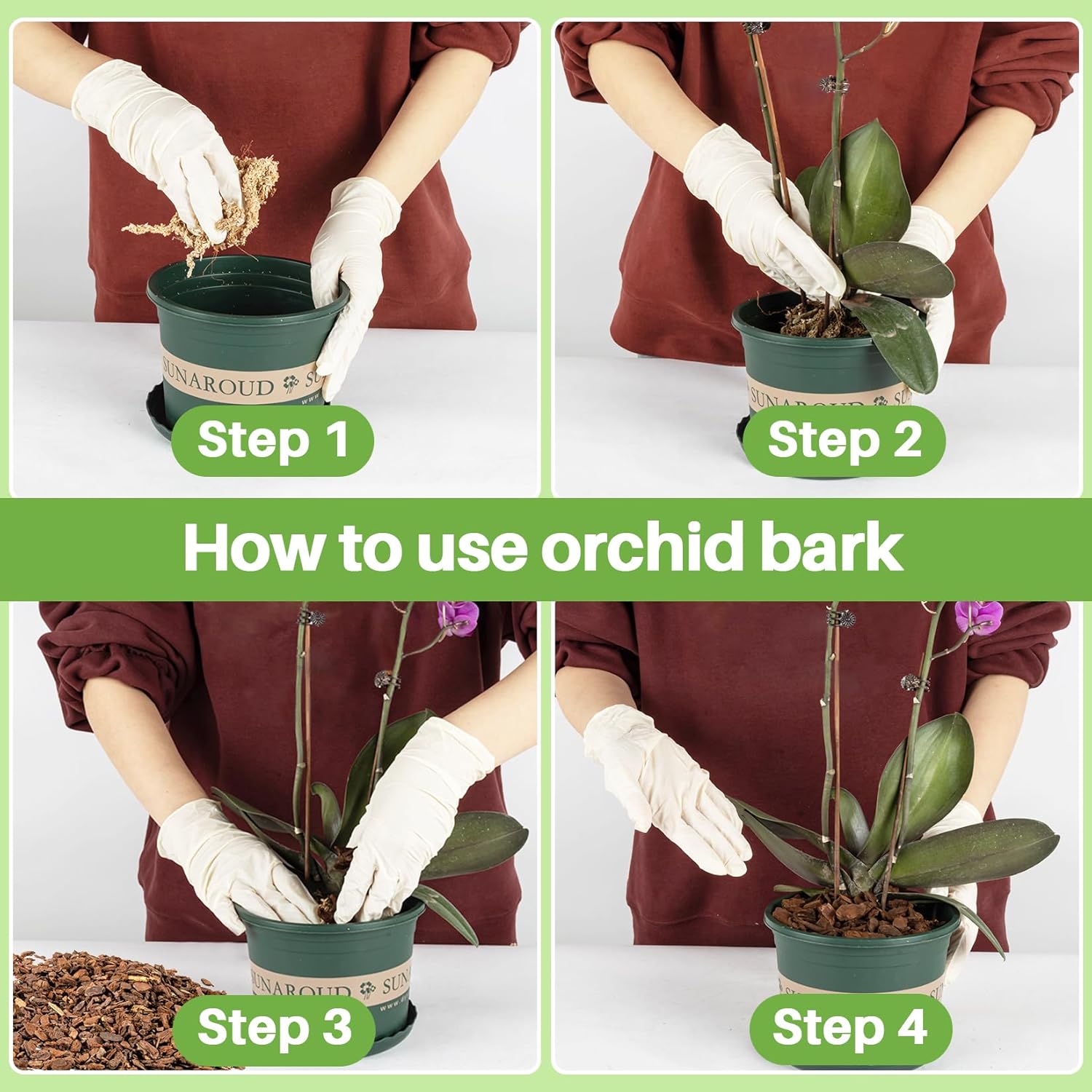 Organic Orchid Potting Mix,Bexikou Orchid Barks Organic Pine Bark,10oz 0.1-0.35in Natural Orchid Bark Potting Mix for Succulents,Orchids, Indoor Plants,Pine Bark Chips for Optimal Drainage & Aeration