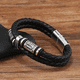 thumbnail image 3 of Pulsera Piel Para Hombre De Cuero Con Hebilla Magnética Xtellar negro, 3 of 4
