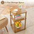 thumbnail image 6 of End Table, Small Side Table with 3 Tier Open Shelf, Modern NightStand Accent Table for Small Spaces, Living Room and Office (Caramel Tan), 6 of 14