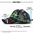 thumbnail image 2 of Unisex Graffiti Art Baseball Cap Fashion Funny Print Baseball Cap Adjustable Peaked Cap Outdoor Sports Couple Hats Adjustable Curved Brim Hats Sun, 2 of 9
