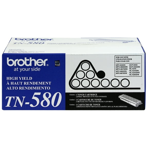 Brother TN580 High-Yield Toner, Black