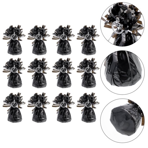 WEUVEB 12Pcs Balloon Weight Block in Black Reusable Balloon Pendant for Wedding Parties