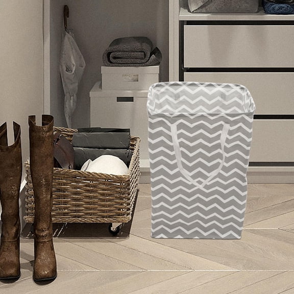 LOLIPPYY Grey Foldable Laundry Basket for Home Use, Storage Bin for Dirty Clothes and Household Organization