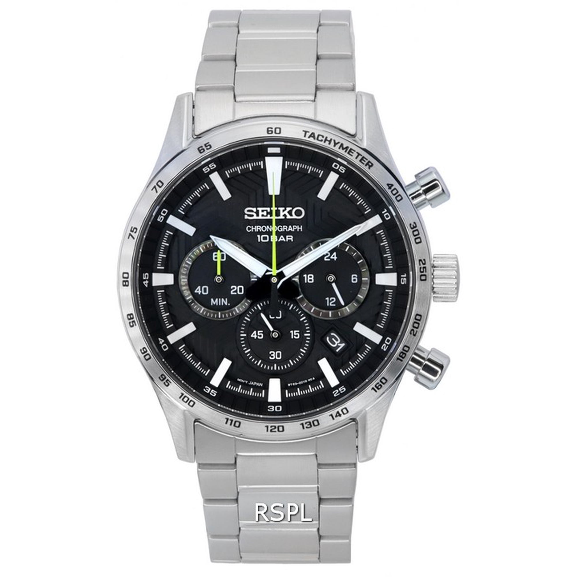 Seiko Chronograph Quartz Black Dial Men's Watch SSB413P1