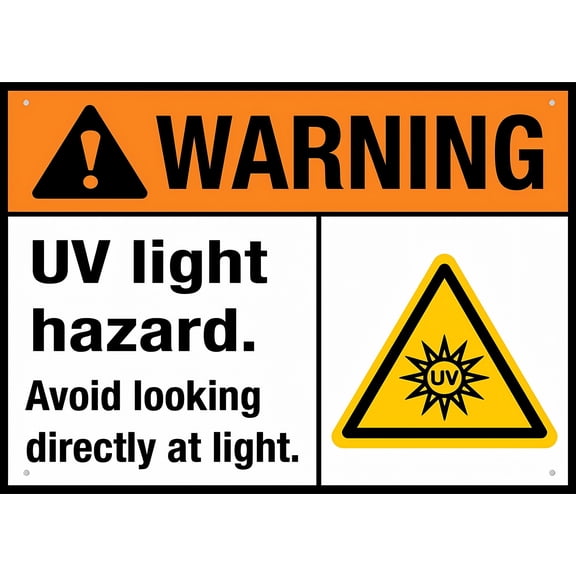 Uv Light Hazard Sign - 8"x12" Rust Free Aluminum Outdoor Metal Sign for Home Business Yard, UV Light Zone, Hazard Alert