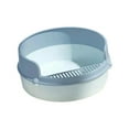 thumbnail image 3 of Cat Heighten Deep Toilet Bedpan Circular Design Open Splashing Easy to Clean Portable Pet Litter Tray for Rabbit Small Dogs Blue, 3 of 8