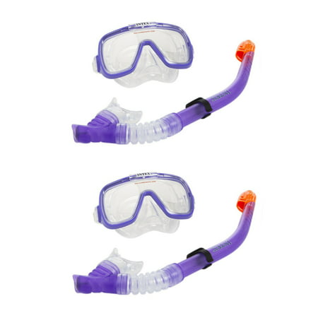 Intex Wave Rider Polycarbonate Lens Mask and Snorkel Swim Set for 8+ (2