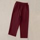 thumbnail image 2 of TaTaai Women's Casual 7/8 Length Pants Straight Leg Linen-Like Fabric with Elastic Waistband Side Pockets and Decorative Buttons for Spring Summer Outfits Gift, 2 of 7