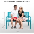 thumbnail image 3 of PEXMOR 50" Outdoor Bench with Floral Backrest, Metal Garden Porch Bench, 800lb Capacity for Yard Patio Park Entryway Outside, 3 of 18