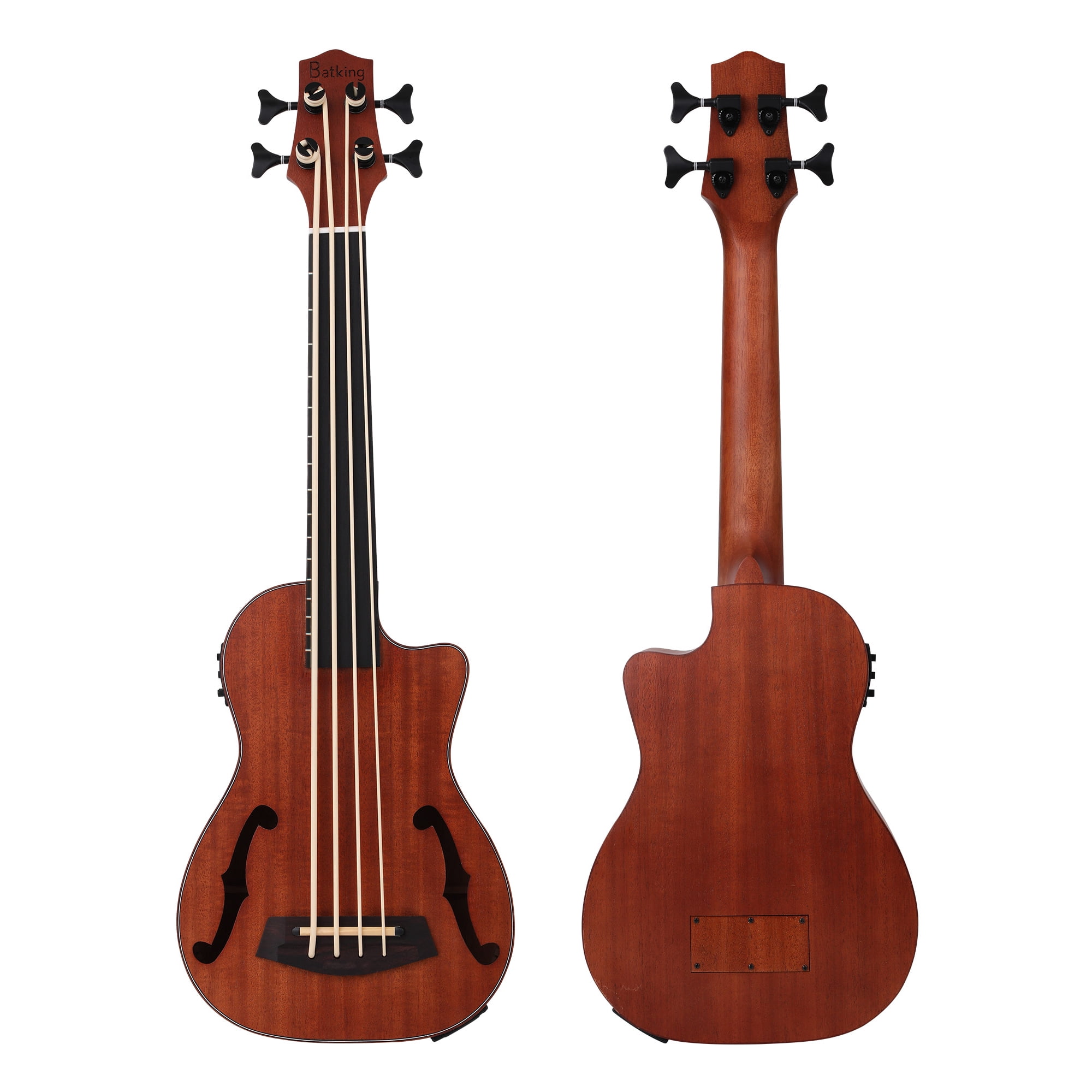 Batking Ubass 30 Inch Baritone Electric Ukulele Bass For Adults Mahogany Fretless Acoustic Bass with Gig Bag Kids Ukelele