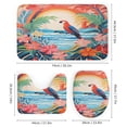 thumbnail image 3 of Hawaiian Style Bathroom Sets with Shower Curtain And Rugs, Incl with 12 Hooks，Toilet Lid Oval Rug, 3 of 8